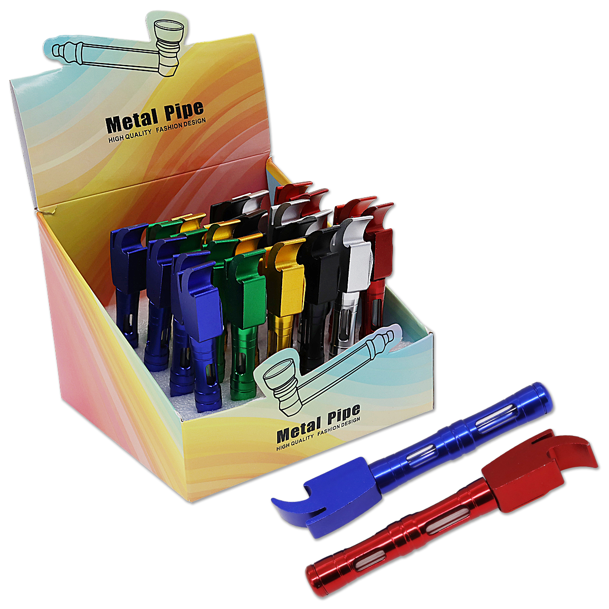 Multi Functional Metal Pipe (MTP200) | 5 inches | 24 Count Display | Assorted Colors product image